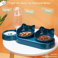Tazones de Gato de Plástico Alimentador de Doble Boca para Comida y Agua - details 3