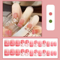 24Pcs Uñas Postizas De Acrílico Redondas Y Cortas Para Ballet Uñas Postizas De Manicura Press on Cubiertas Completa Artísticas Falsas Uñas Para Dedos Reutilizables - details 7