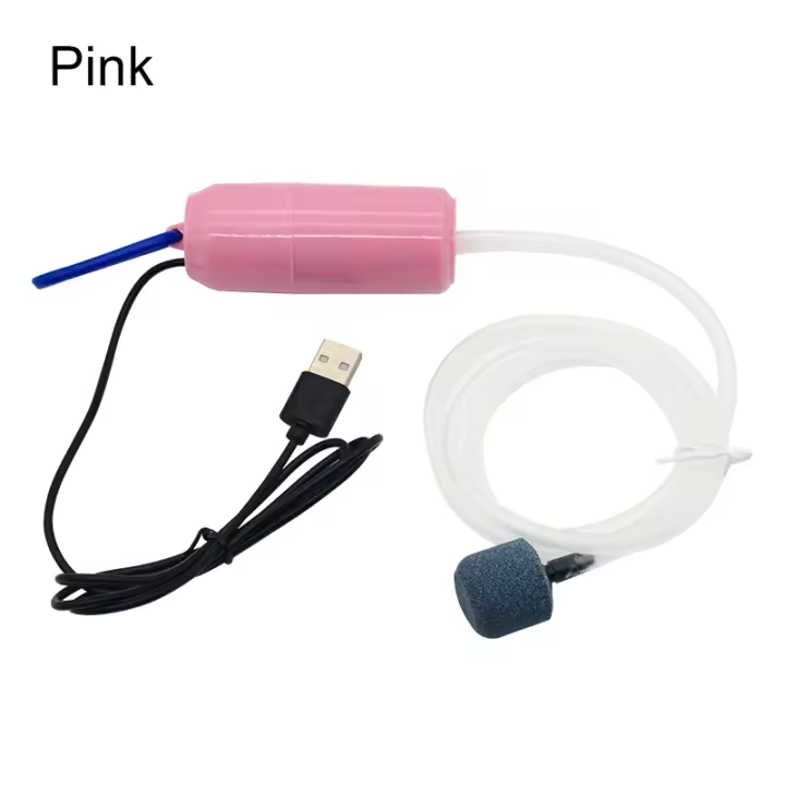 Bomba de aire de oxígeno para acuario, oxigenador pequeño USB para pecera, compresor de aire silencioso, Mini aireador, accesorios portátiles para pecera - 1