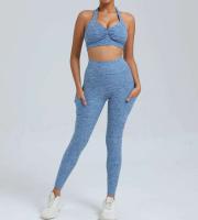 Leggings de dos piezas con espalda en V, gimnasio Tre, conjunto de entrenamiento para correr, ropa deportiva para mujer, traje de yoga - details 10