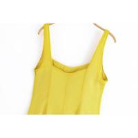Vestido midi popular de moda femenina europea y americana con correa ancha para el hombro - details 3
