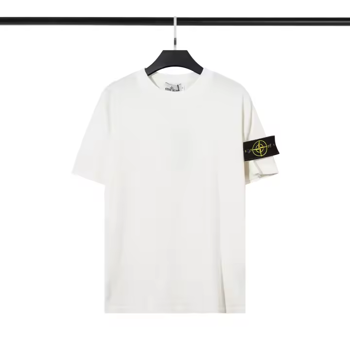 Camiseta de verano de manga corta de moda de alta calidad de hip-hop, camiseta de moda de manga corta para hombre bordada de Stone Island - 1