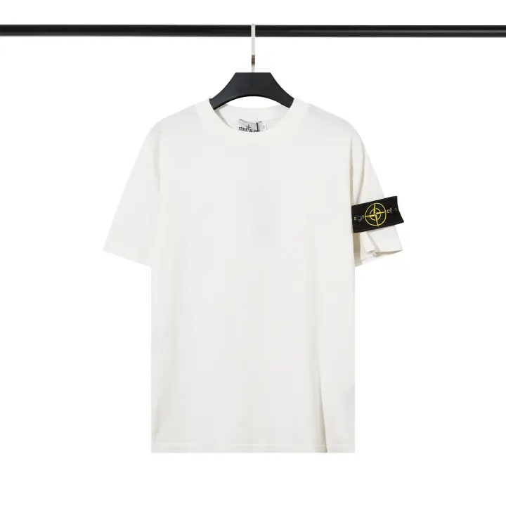 Camiseta de verano, camiseta de moda de manga corta para hombre bordada Stone Island, camiseta de manga corta de moda de alta calidad - 1
