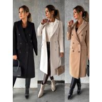 Abrigo de lana de manga larga Simple para mujer, moda de otoño e invierno - details 1