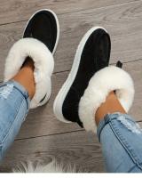 Simple Solid Color Thickened Medium Tube Warm Snow Boots Fashion Comfortable Thick Bottom Snow Boots Women Footwear - details 1