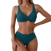 Conjunto de Bikini Vintage para Mujer Traje de Baño de Dos Piezas con Cuello en V Profundo - details 0