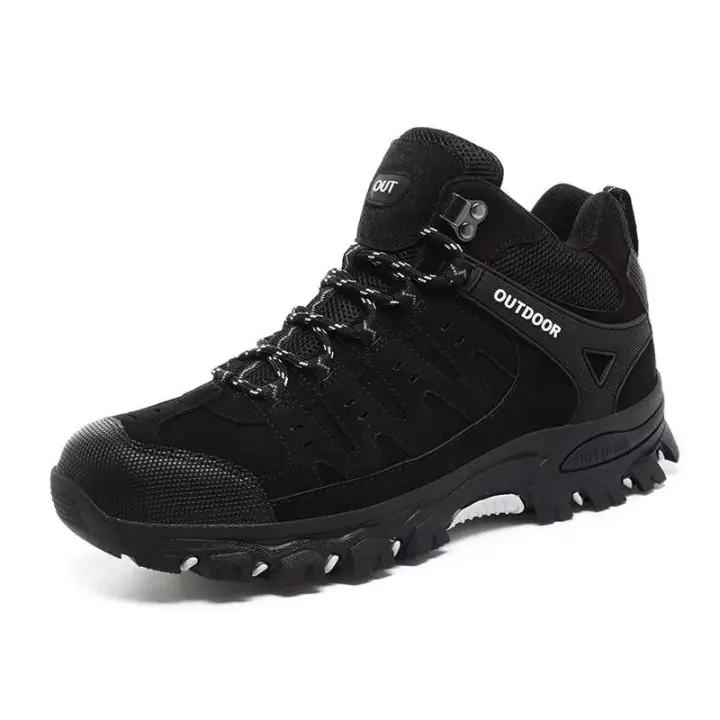 2024 zapatos de senderismo al aire libre de moda para hombre, de alta calidad, tobillo alto, suela duradera, suela dura, antideslizante - 1
