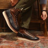 Zapatos de cuero de vaca puro de alta gama, estilo herramienta, zapatos de tablero de caña alta - details 2