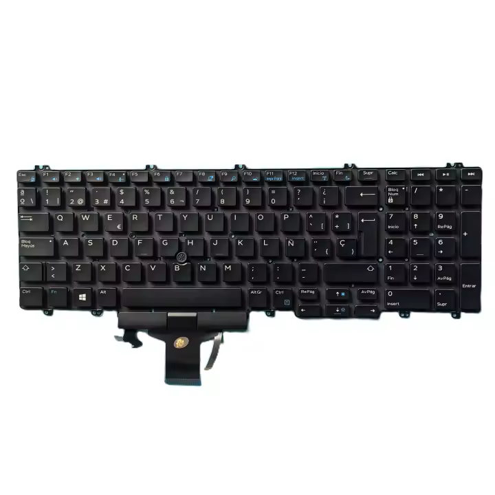 Teclado retroiluminado para ordenador portátil español para DELL PRECISION 7530 7540 7730 7740 P74F P34E series con truckpoint 0X18N3 - 1
