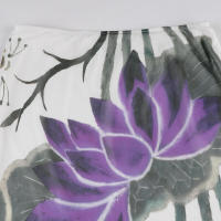 BUNO-Falda larga con estampado de flores de loto para mujer, faldas informales elegantes de longitud media, estilo de vacaciones, falda de cintura baja, verano - details 7