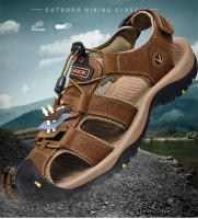 Sandalias deportivas de verano para hombre, sandalias para senderismo al aire libre, punta cerrada, cuero genuino, sandalias informales para caminar, zapatos de agua - details 3