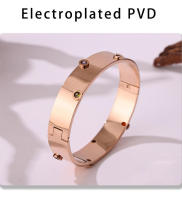 Pulsera de Puño multicolor Dorada de Maple inoxidable de moda pulsera de Maple inoxidable de Textura Femenina - details 7