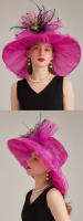 Sombreros de Verano para Mujer con Plumas y Flores en Organza y Poliéster Estilo Derby para Bodas y Té de Lujo - details 4