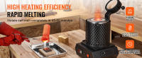 Horno de fusión de oro SucceBuy de 1350 W. Control digital. Temperatura máxima 2102 ℉ /1150 ℃ . Viene con crisoles de grafito de 1 kg y 3 kg. Derretir oro, plata, cobre, aluminio. - details 2