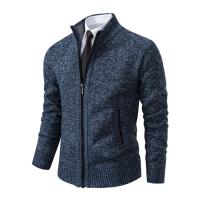 Abrigo deportivo informal para hombre, cárdigan cálido de lana con cremallera, cuello alto, Color sólido, otoño e invierno - details 17
