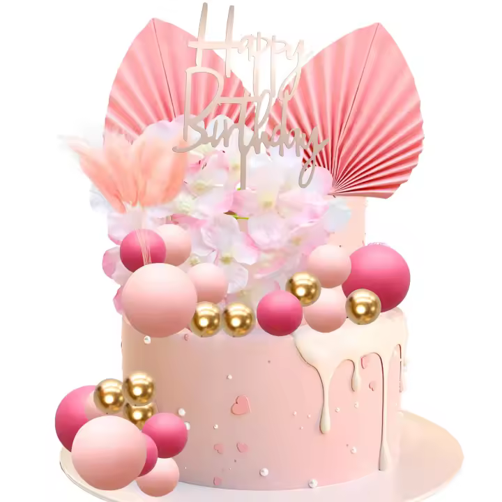 Toppers de Pastel de Hojas de Rosa Artificiales Doradas 22 Piezas para Bodas, Cumpleaños, San Valentín Herramientas de Decoración de Pastel DIY - 1