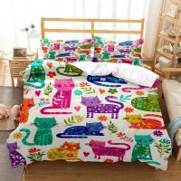 Juego de Ropa de Cama con Estampado de Gato Encantador Funda de Cojín y Cubierta de Edredón de Lujo para Reina Estilo Personalizado para Niños - details 5