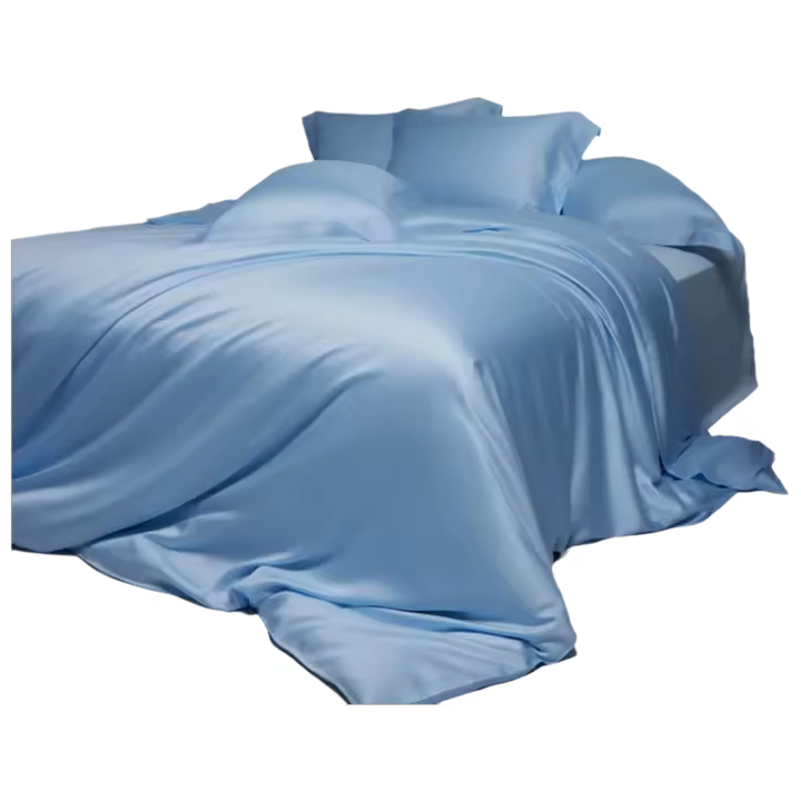 Juego de Ropa de Cama de Lujo 2025 100% Algodón, Alta Densidad, Color Sólido, Tamaño de Cama Rey 1.5m - 1