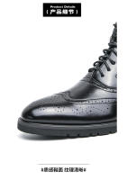 Zapatos de cuero de caña alta botas de hombre con cordones de negocios botas cortas - details 2