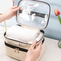 Caja de cosméticos transparente impermeable, bolsa de almacenamiento de artículos de tocador de viaje de PVC PU, bolsa de maquillaje con separación de ropa seca y húmeda - details 11