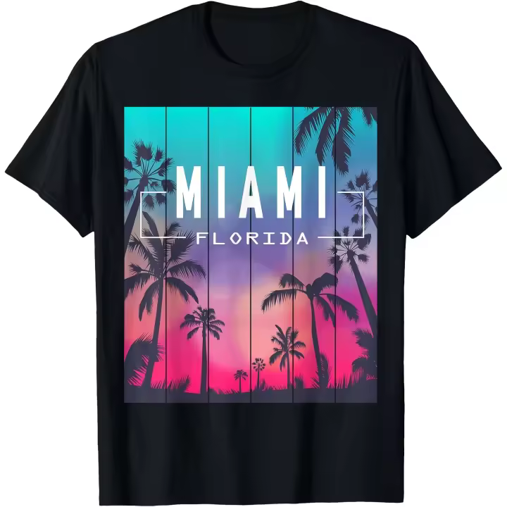 Miami Florida Sunset - I Love Miami Beach - Camiseta de recuerdo para hombre - 1