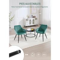 Comedor Nordica Estilo Vintage Juego de 1, Silla de Cocina Silla Tapizada con Reposabrazos Tapizadas en Terciopelo, Estructura de Metal, Turquesa BH93ts-1 - details 4