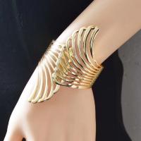 Pulseras y Brazaletes Anchos de Plumas Huecas Dorados y Plateados Joyería de Brazalete Grande para Hombres y Mujeres - details 3
