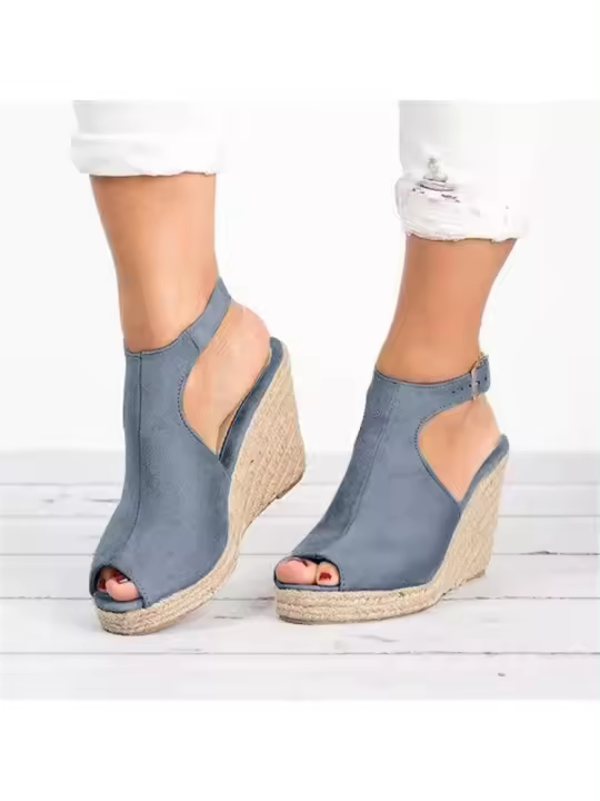 Sandalias de Boca de Pez de Tacón Alto para Mujer Tamaño Grande Suela Gruesa Punta de Cano - 1
