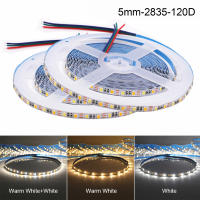 Tira de luces LED CCT, 5M, 2835, 5mm, 8mm, cc 5V, WW, CW, temperatura de Color, cinta Flexible ajustable, Fita - details 1