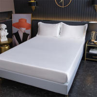 Bonenjoy-sábana bajera para cama tamaño Queen/King, Protector de colchón liso para el hogar, Sábana elástica de lino de Color sólido (sin funda de almohada) - details 0