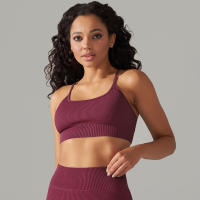Hamidou-Sujetador deportivo Sexy para mujer, ropa interior deportiva a prueba de golpes, almohadilla extraíble para el pecho, para gimnasio, entrenamiento, Fitness, correr, Tops de realce - details 17