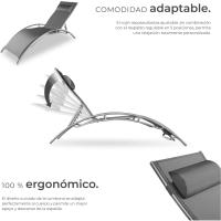 Tumbona de Jardín Exterior Plegable Reposacabezas de Playa Reclinables en 7 Posiciones - details 1
