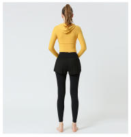 Chaquetas deportivas para mujer Tops con capucha de yoga con cremallera - details 7