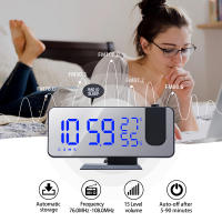 Despertador Digital LED, proyección de Radio con temperatura, humedad, reloj de espejo, pantalla de hora de cabecera multifuncional, Mesa de Color - details 1