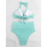 Traje de baño de gran tamaño para mujeres embarazadas, cubierta de vientre de color sólido de moda, vacaciones de primavera caliente - details 3