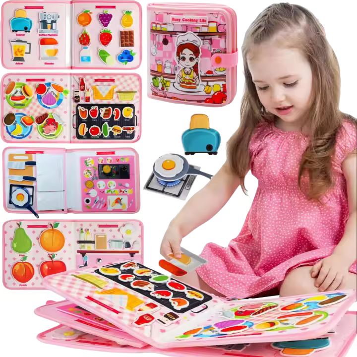 Juguete Educativo Montessori Para Niños Pequeños Tablero Ocupado De Aprendizaje Temprano Juguete De Motor Fino Para Viajes Regalos Para Niños Edad Recomendada 3-6 Años - 1