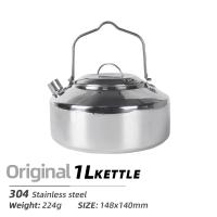 Batería de cocina de acero inoxidable para acampar, hervidor portátil para cocinar al aire libre, hervidor con asa plegable - details 1