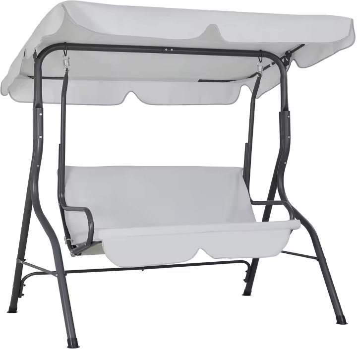 Columpio de Jardín Hollywood Exterior 2 Plazas Parasol Banco Columpio 140x112x150cm Carga 200Kg - 1