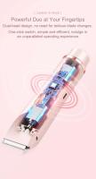 Afeitadora eléctrica 2 en 1 para mujer, brazo, piernas, axilas, cara, Bikini, pelos, afeitadora recargable de doble cabezal, recortadora de pelo corporal, uso en seco y húmedo - details 11