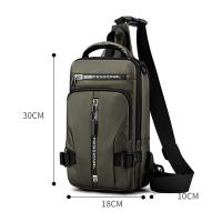 Bandolera impermeable con una correa, bolso ligero antirrobo de nailon con puerto de carga USB para senderismo - details 4