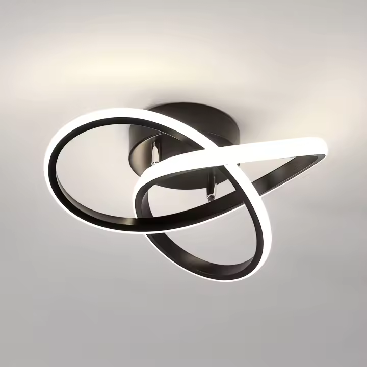 Lámpara de techo LED GOECO de aluminio, color negro, 30 x 10 cm, luz neutra, 4500 K - 1