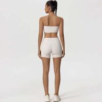 Camisolas sin tirantes y sin mangas, ropa de cintura alta, conjunto de dos piezas, shorts o bodys de yoga para mujer, entrenamiento, FIESS - details 4