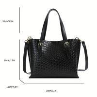 Bolso de Hormigón Estilo Vintage Inspirado Gran Capacidad, Correa Ajustable, Cierre de Cremallera, Forro de Poliéster, Perfecto para El Commute y Uso Diario - details 2