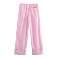 Conjunto de Moda Primaveral para Mujer Ouwu Camisa Corta de Manga Larga con Correa de Cintura Media y Pantalones Anchos - details 9