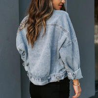 Chaqueta vaquera desgastada para mujer, abrigo rasgado, prendas de vestir exteriores, primavera y otoño - details 4