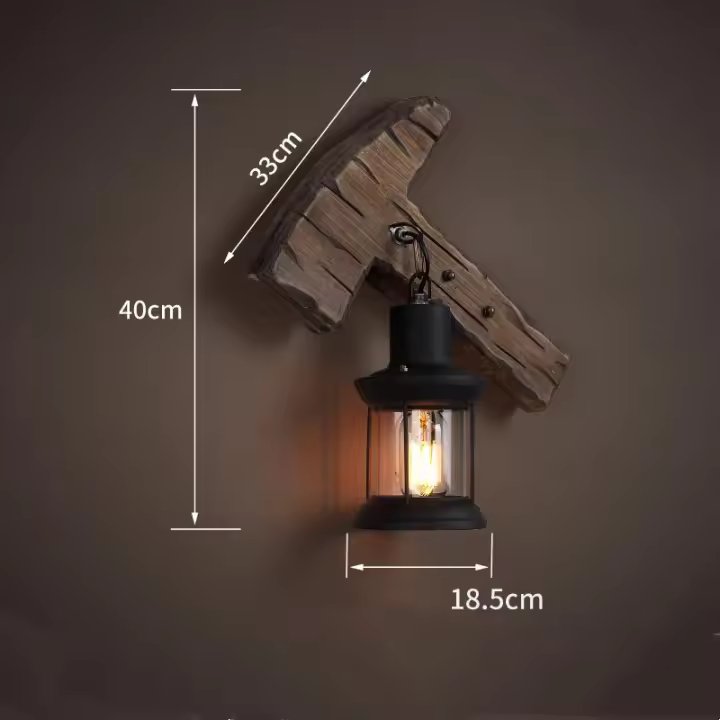Vintage lámparas de pared Ironwood restaurante lámparas de pared industrial retro Café Bar montado en la pared accesorios de iluminación lámparas - 1