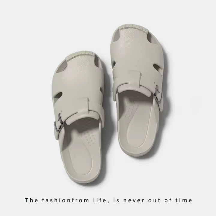 Baotou medias zapatillas hogar de verano para mujer sandalias de oficina ligeras, silenciosas y cómodas de fondo suave. - 1