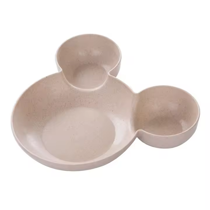Chico de dibujos animados ratón Mickey Bowl platos lonchera chico bebé niños infantil arroz comida tazón vajilla de plástico - 1