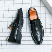 Zapatos formales de negocios para hombres, borla de empalme de un solo botón, Retro, moda juvenil, diario, oficina, banquete, novio, boda - details 6