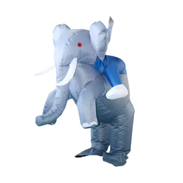 Disfraz de elefante inflable para mujeres, hombres y niños, vestido de Cosplay de fiesta de carnaval, traje de Halloween, Animal Blow Up - 1